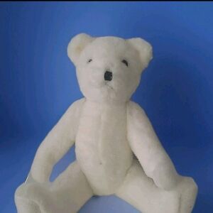 Vintage GANZ Soft White Plush Teddy Bear Jointed 19 8inch